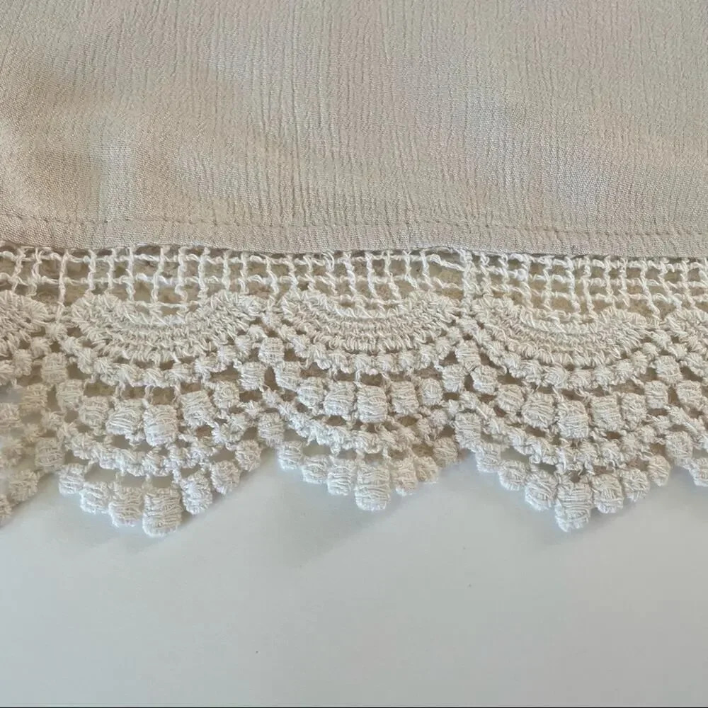 Boho Lace Trim Shorts Cream Medium Tulum Beach Vacation 🔥 - Picture 7 of 8